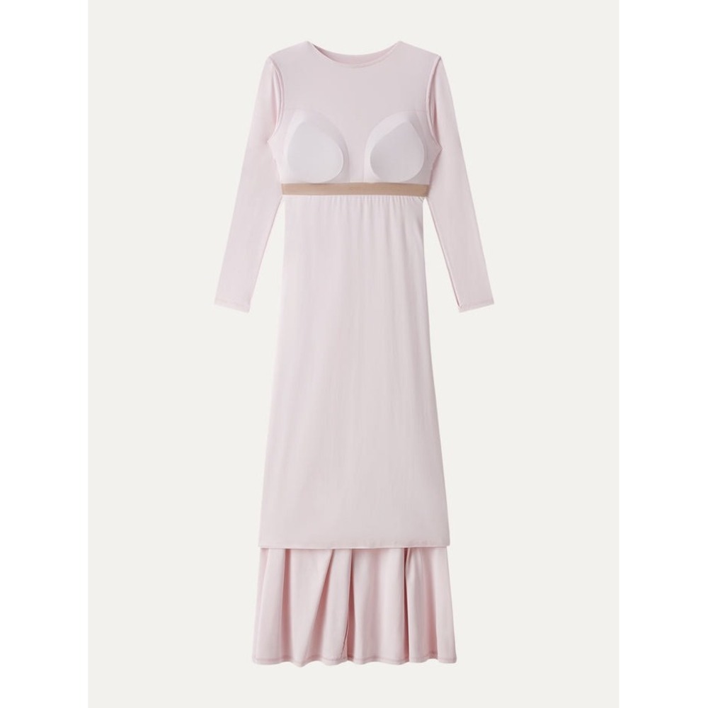 NWT OGL Eco-SkinKiss Boatneck Angled Ruched‎ Maxi Brami Dress - Size Large - Picture 4 of 12